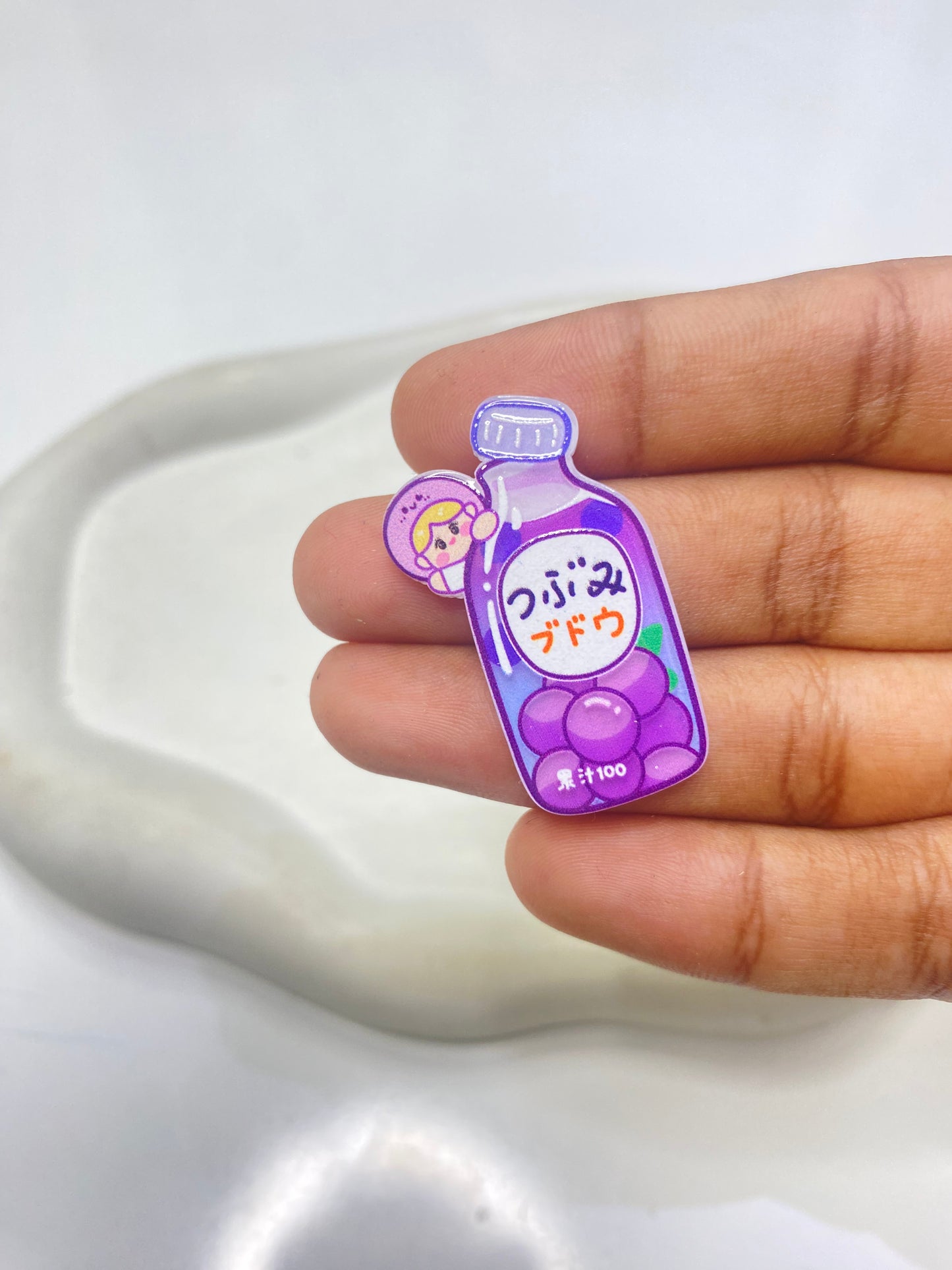 BBB 089 (c) Kawaii blueberry soda flat acrylic charm ( 1 pc )