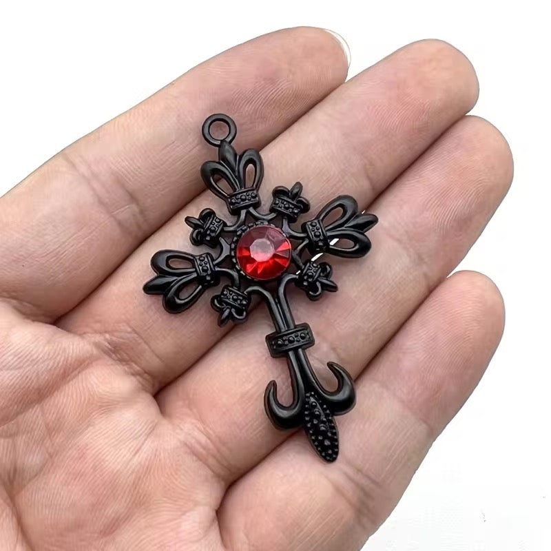BBB 319 (d) Cross Dark Style Y2K charm ( 1 pc ) High quality Alloy ( 55:40 mm )