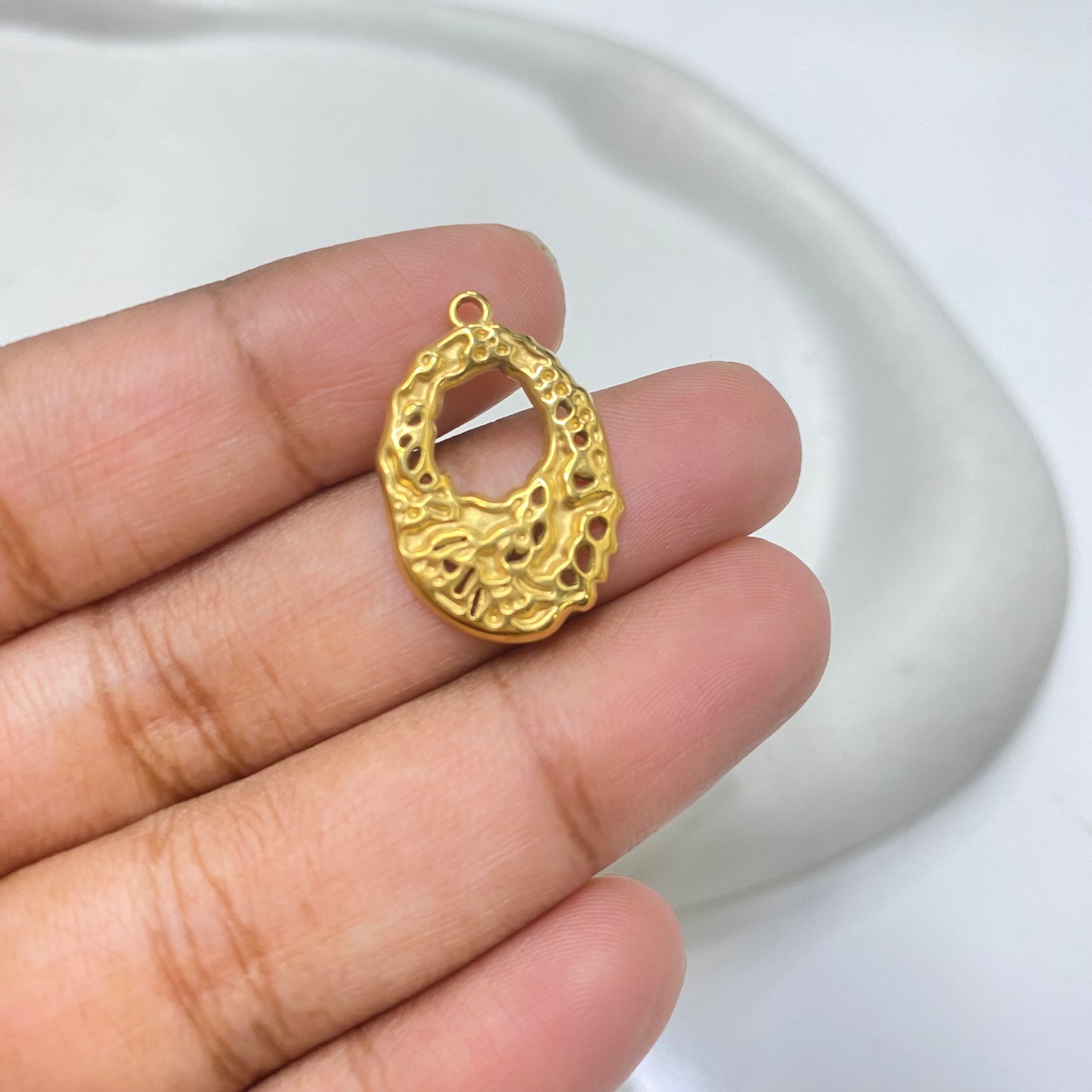 SS 2181 hollow oval Stainless steel charm ( 1 pc ) Anti tarnish