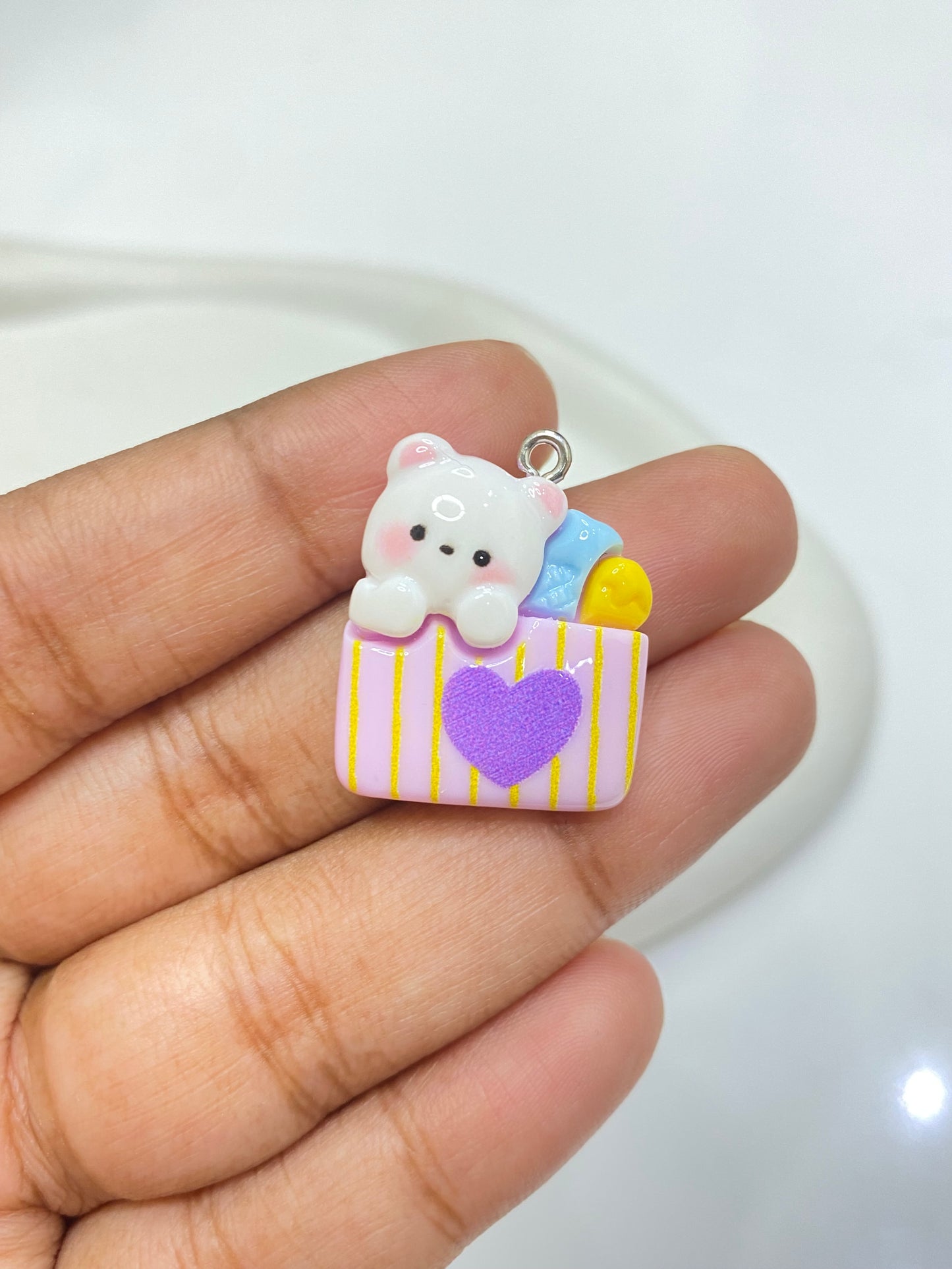 BRC 013 (C) Cute Animal box resin charm with hook ( 1 pc )