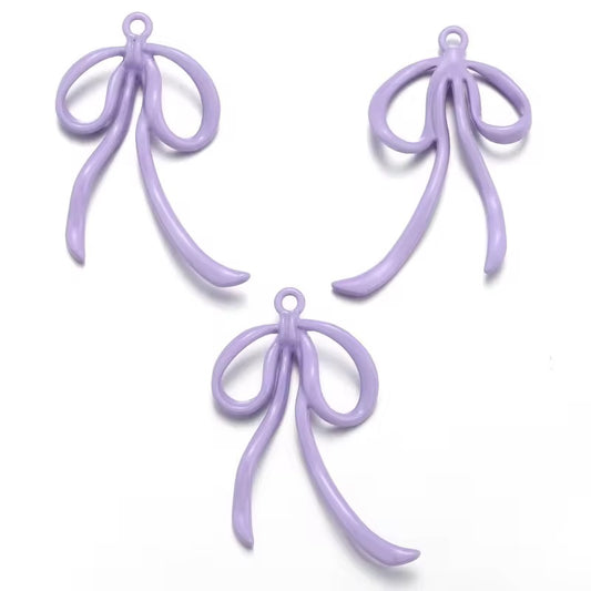 BBB 413 Wavy Bow Spray Painted alloy Charm ( 1 pc ) High Quality Shine