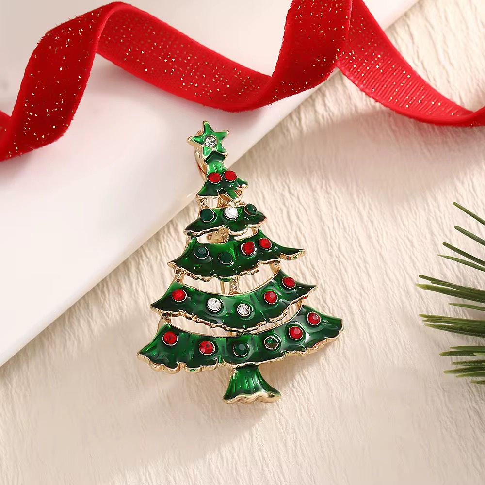 BR 73 Christmas Tree Zircon Brooch ( 1 PC ) Anti Resistant