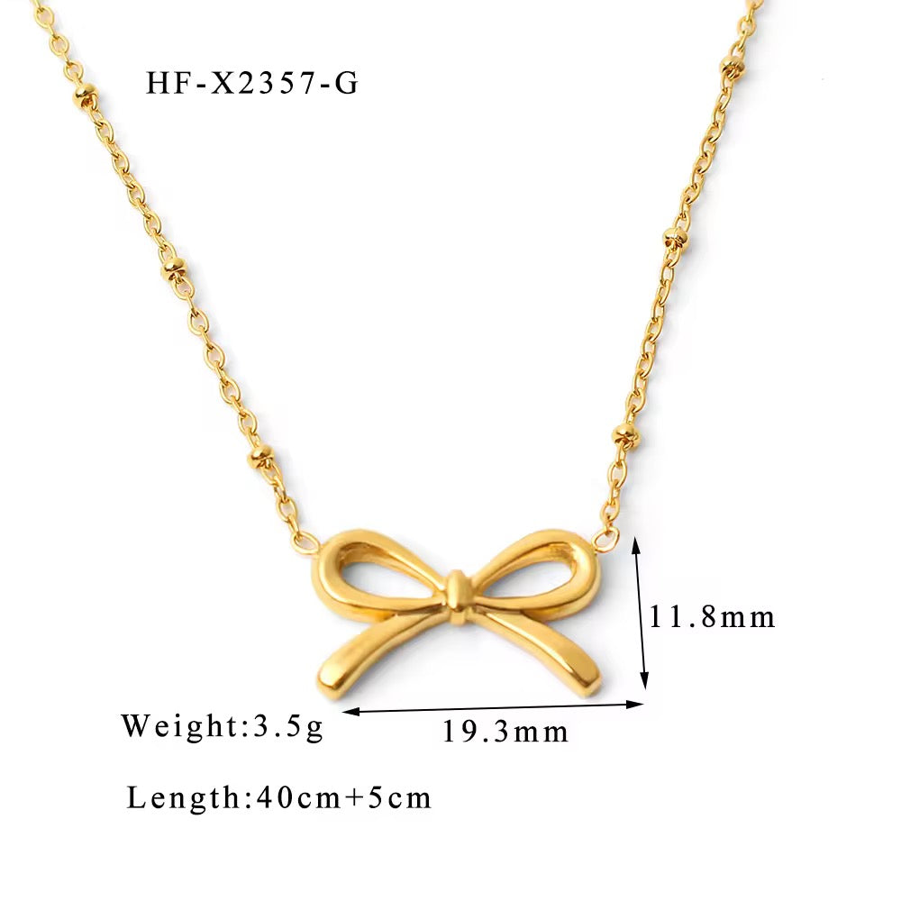 SJ 405 Modern Bow Jewelry Set - 18k Gold PVD plated stainless steel - Anti tarnish - Wholesale