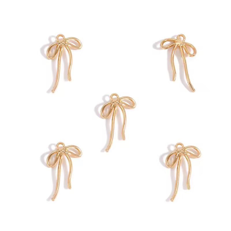 MC02F Bow metal Charm ( 1 pc ) High Quality Shine