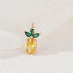 SS 456 Pineapple CZ gold plated charm