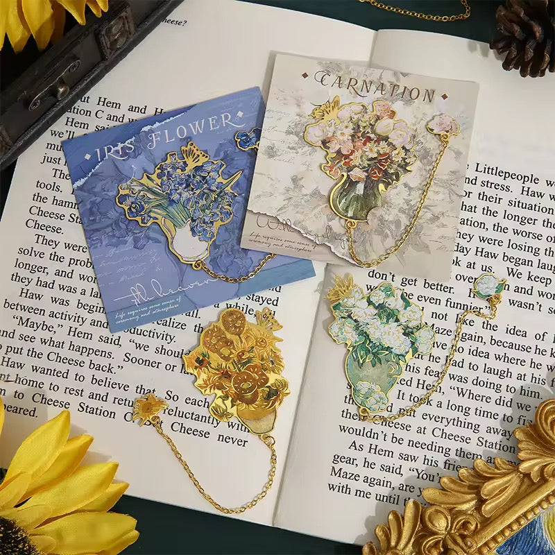 PK 33 White Rose Floral Bouquet Metal Bookmark ( 1 pc ) Imported Premium Quality