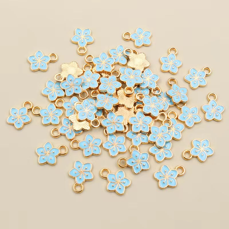 EC 2206 Flower enamel charm ( 1 pc )