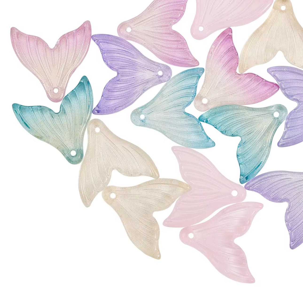 BBB 100 Colourful Whale fin Crystal glass beads ( 1 pc ) ( 10:12 mm )
