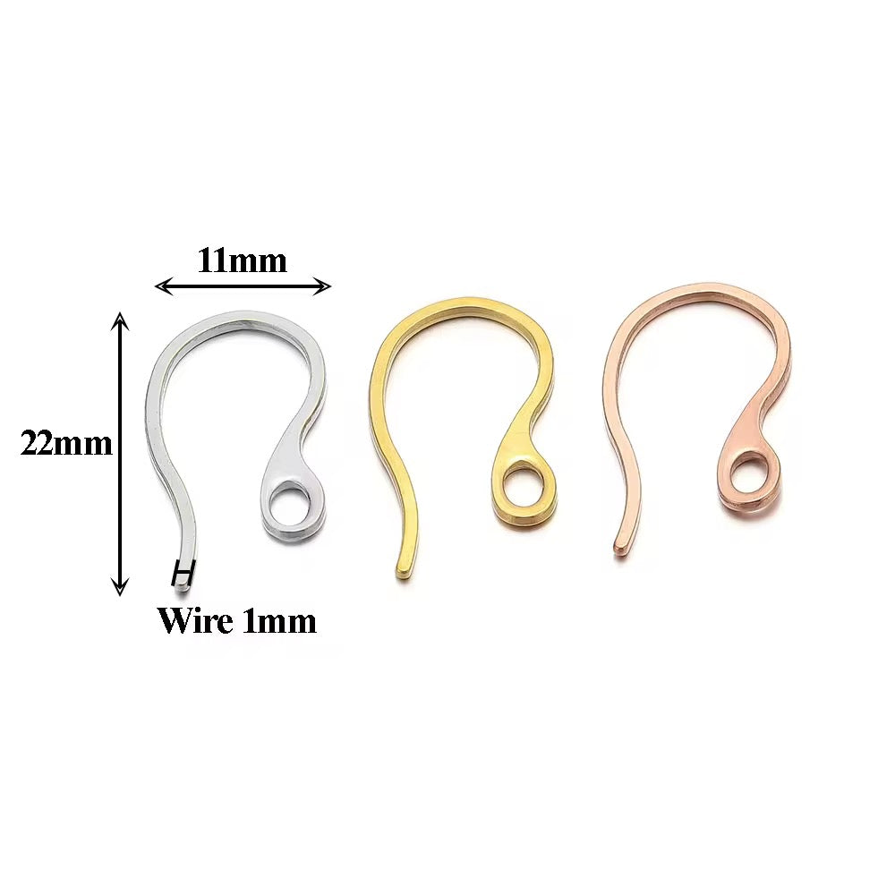 SS 2748 Thick Hooks Silver plated stainless steel( 2 pc ) anti tarnish