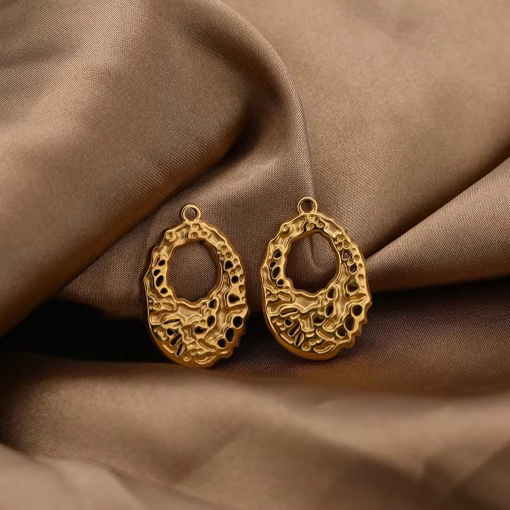 SS 2181 hollow oval Stainless steel charm ( 1 pc ) Anti tarnish