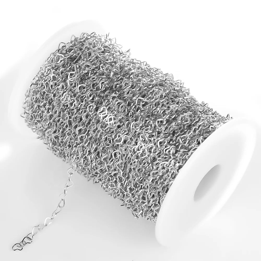 CN 239 Heart link Stainless steel chain ( 1 feet ) Anti tarnish