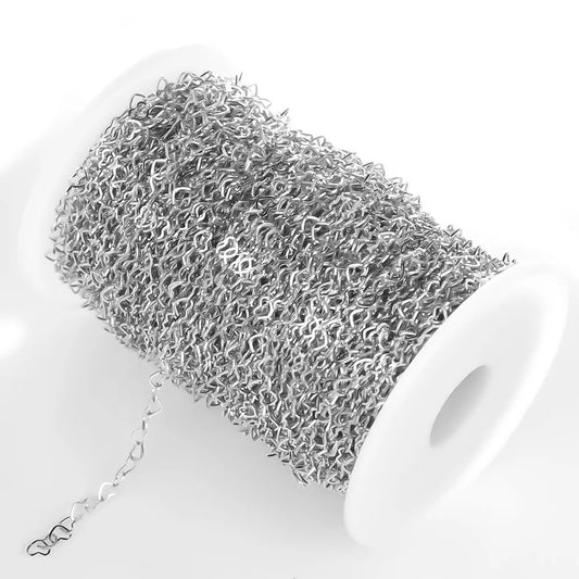 CN 239 Heart link Stainless steel chain ( 1 feet ) Anti tarnish