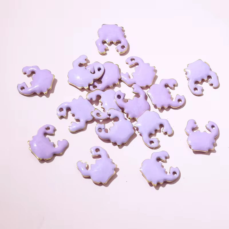 BBB 243 (d) Purple Crab Enamel Tiny Charm 18K Gold PVD plated stainless steel ( 1 piece ) Anti tarnish ( 10:10 mm )