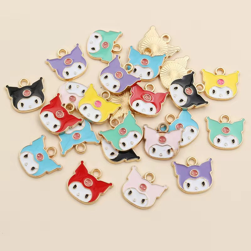 EC 2207 Cartoon girl enamel charm ( 1 pc )