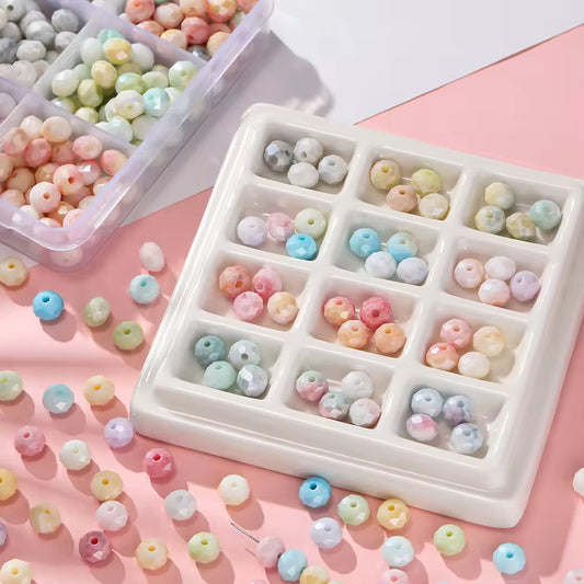 BBB 369 (e) Round Faceted water-dyed glass bead ( 1 pc ) Lampwork Bead ( 8 mm )