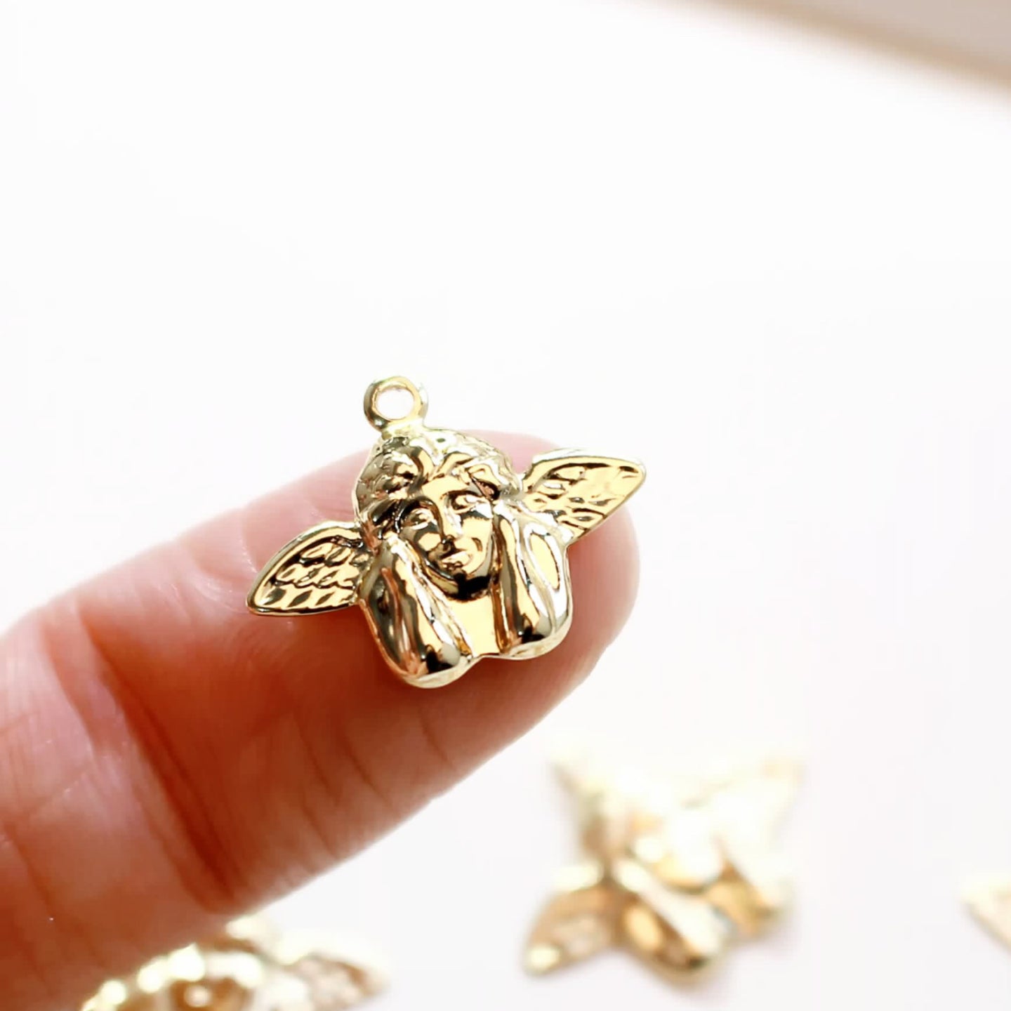 SS 468 Angel gold plated charm