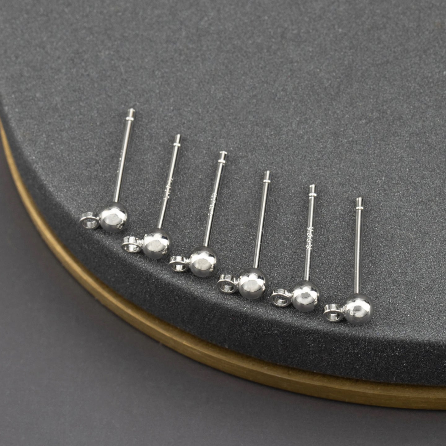 SS 971 - sliver plated ball stud - anti tarnish - per pair
