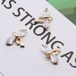 SS 465 Bow CZ gold plated charm - per piece - anti tarnish
