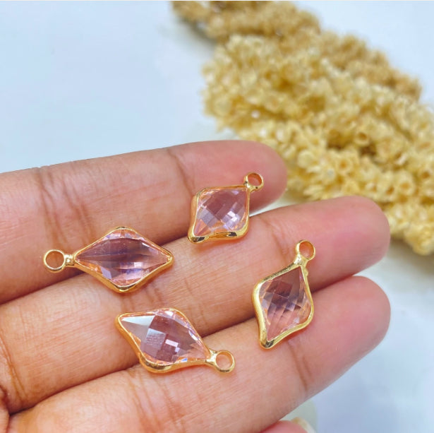 SS 415 Pink crystal charm