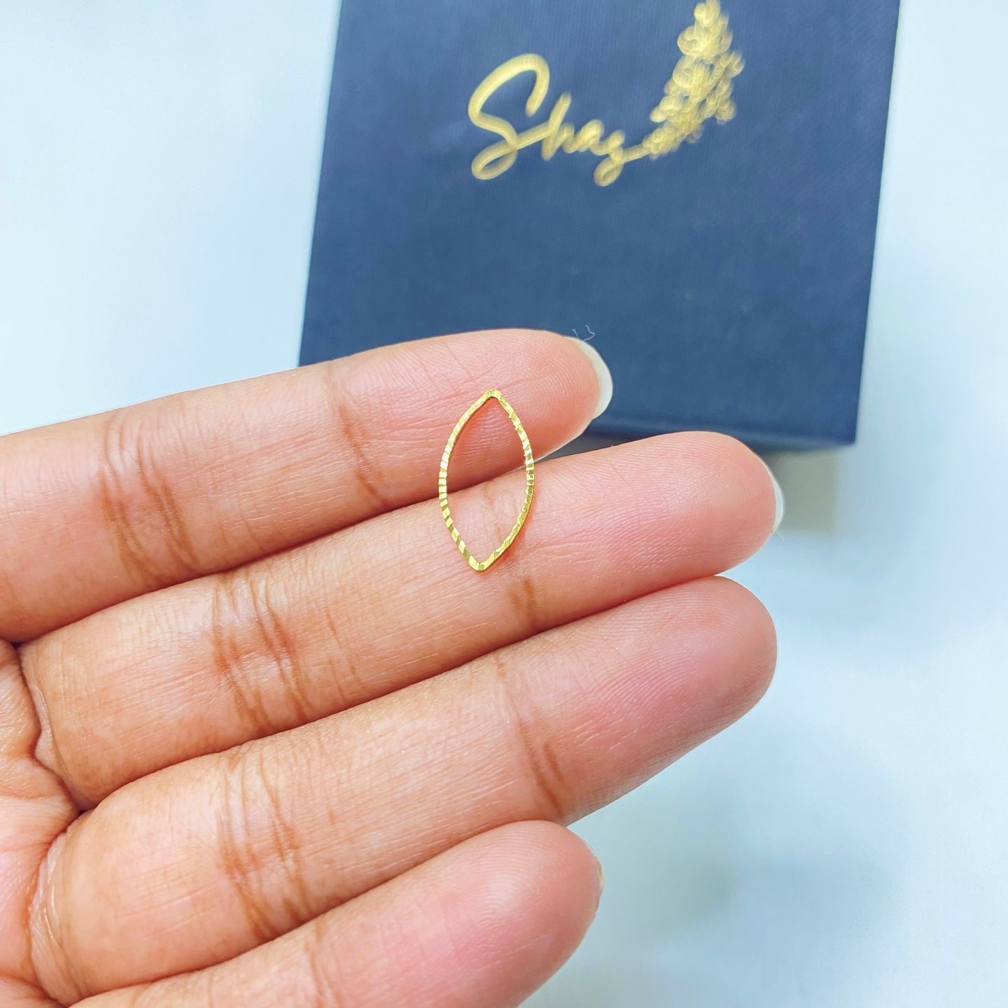 SS 64 diamond cut marquise charm