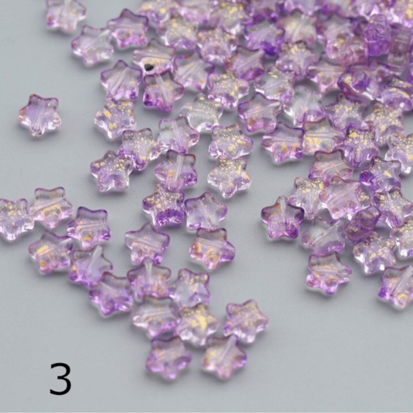 BBB 105 (F) Dark purple star glass bead ( 1 pc )