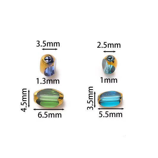 BBB 371 Gold Edge Faceted Crystal glass bead ( 1 pc ) Lampwork Bead ( 3*5 mm )