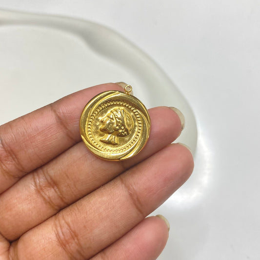 SS 1928 Queen elizabeth coin Stainless steel charm ( 1 pc ) Anti tarnish