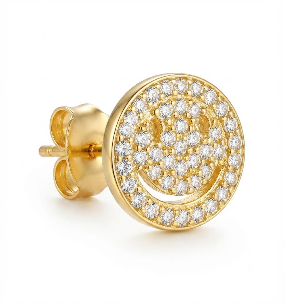 MSJ04N l Zircon Cartilage 2nd piercing stud ( 1 pc )- 18k Gold PVD