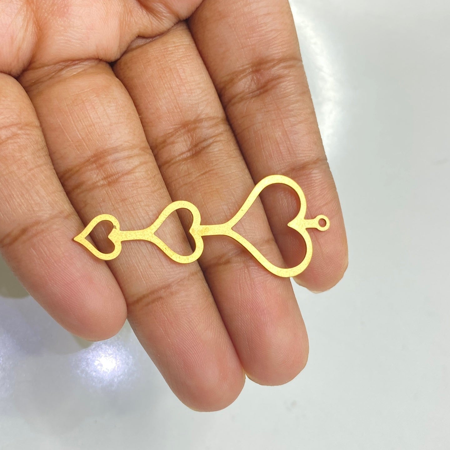 SS 202 heart drop charm