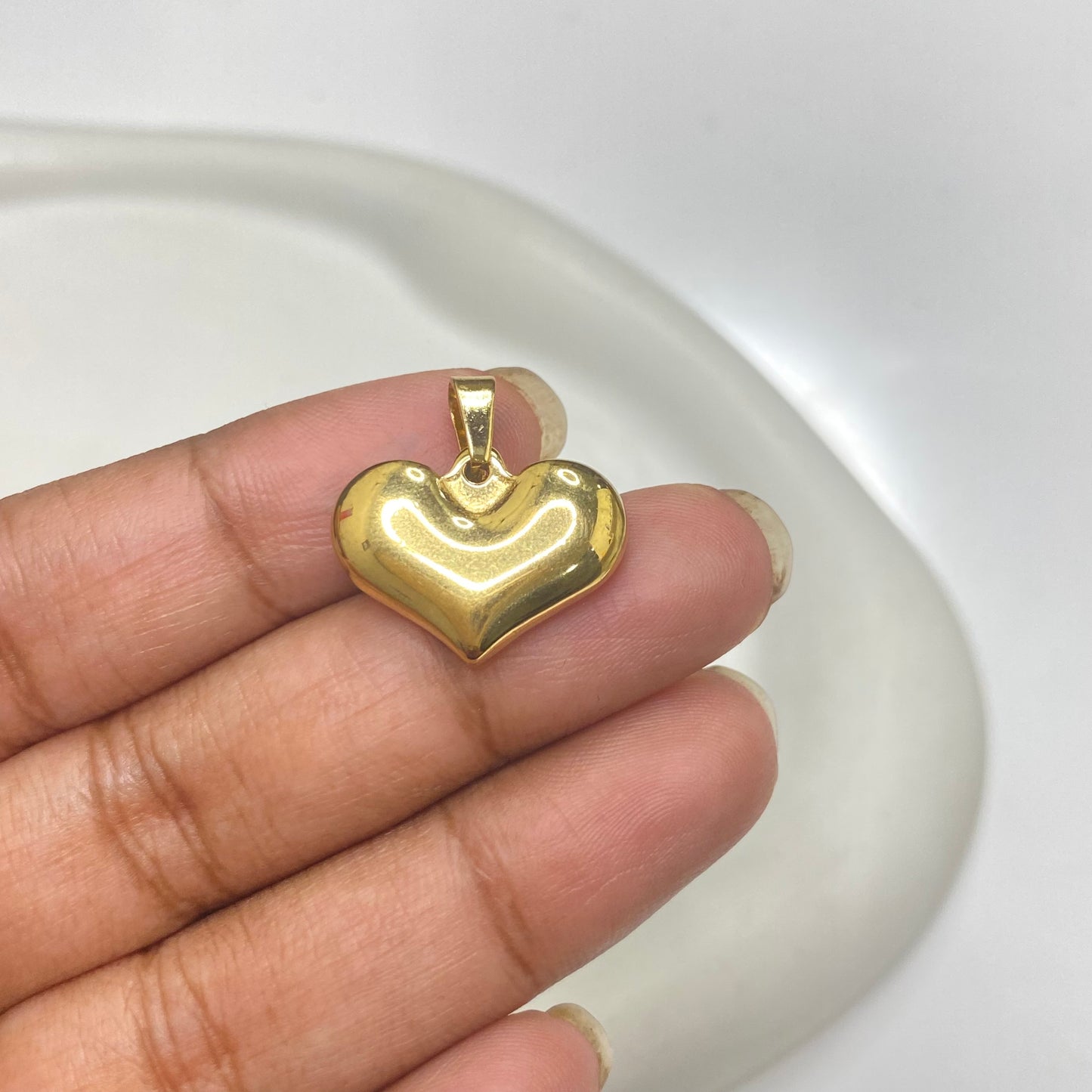 SS 1949 chunky Heart Stainless steel charm ( 1 pc ) Anti tarnish