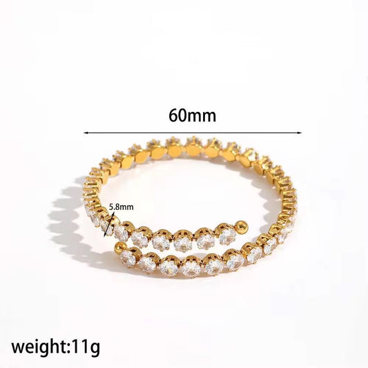 SJ 1142 Zircon Bracelet - 18k Gold PVD plated stainless steel - Anti tarnish