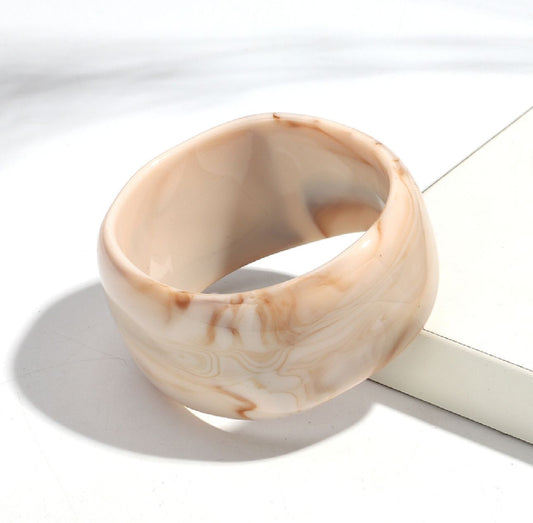 RJ 18 Shell Marble Wide Bangle ( 6 cm ) - Anti tarnish