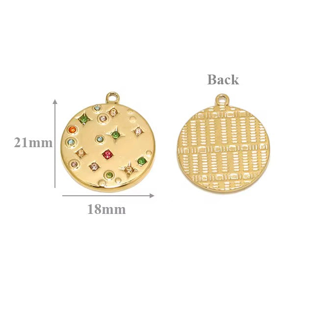 SS 2175 Zircon vintage Stainless steel charm ( 1 pc ) Anti tarnish