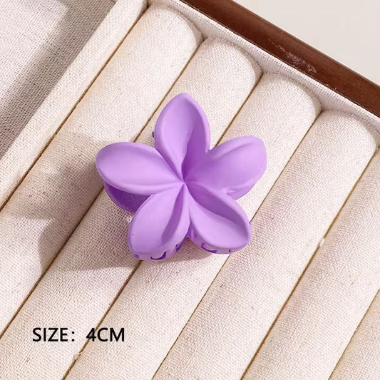 HA 04 (g) Purple Mini Hawaii Floral Hair Claw Clip ( 1 pc )