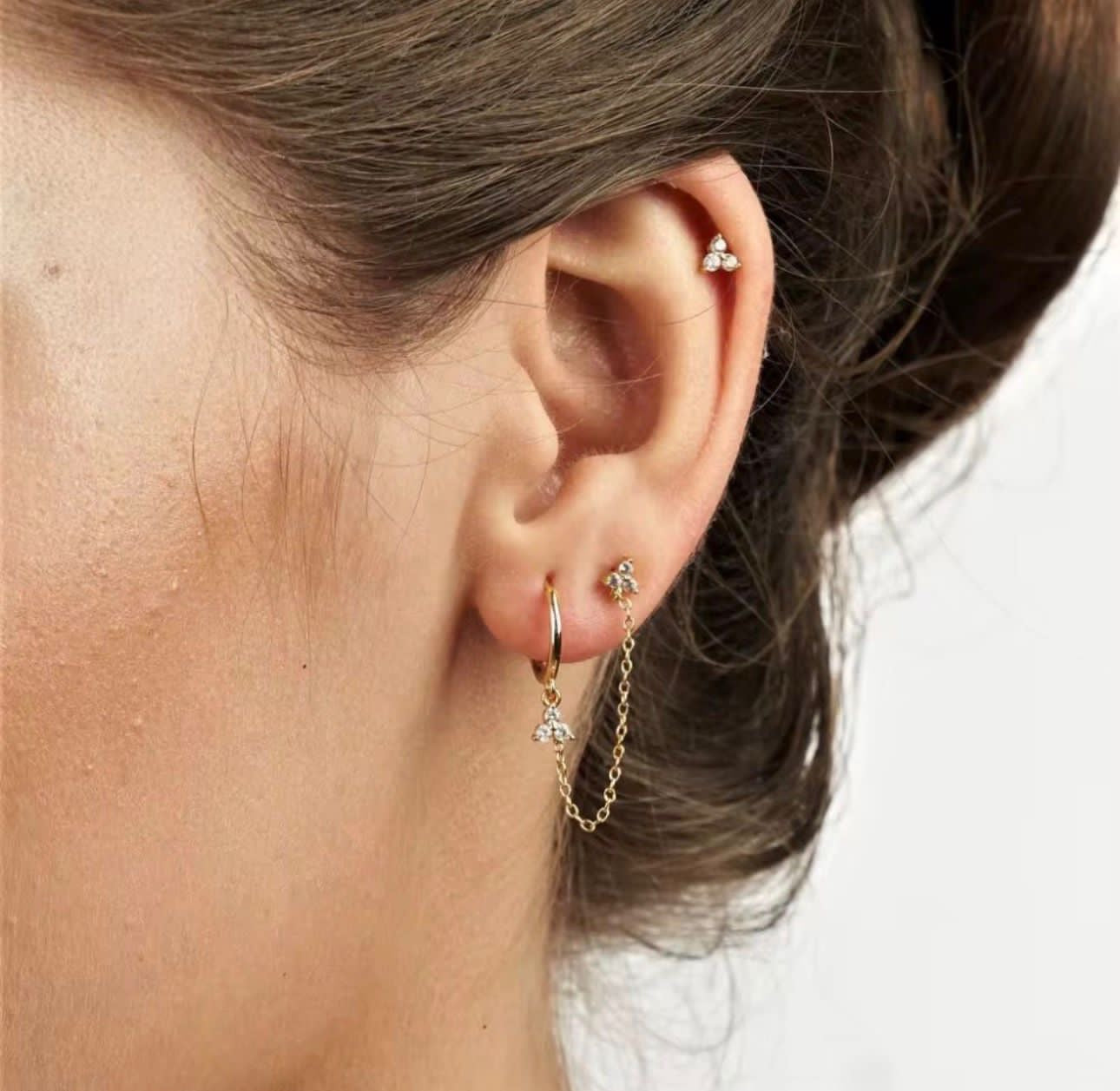 MSJ03H - 7 piece Zircon Earring stack stud set - 18k Gold PVD plated - Anti tarnish