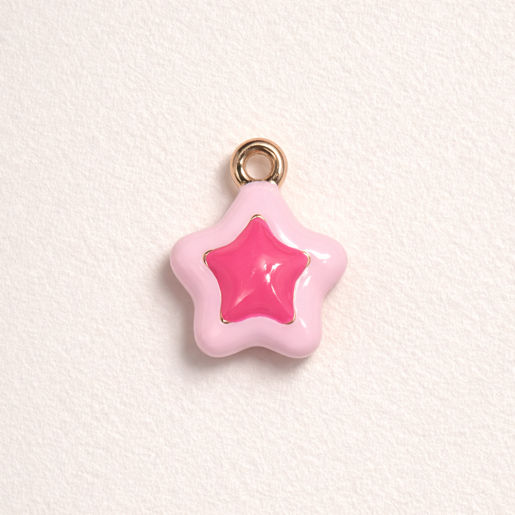 SS 3132 Star Enamel Charm - 14k Gold plated ( 1 pc ) Premium Collectible | Anti tarnish