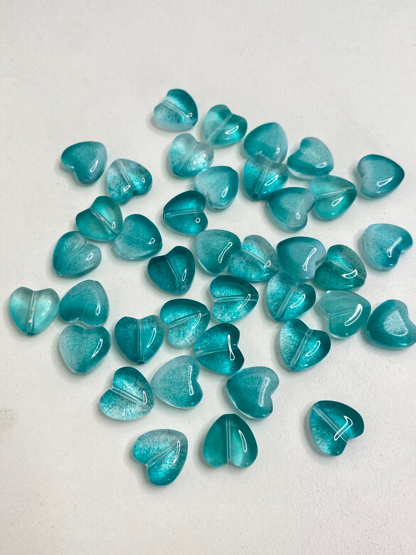 BBB 225 (c) Dark Green Heart Crystal glass bead ( 1 pc ) ( 8 mm )