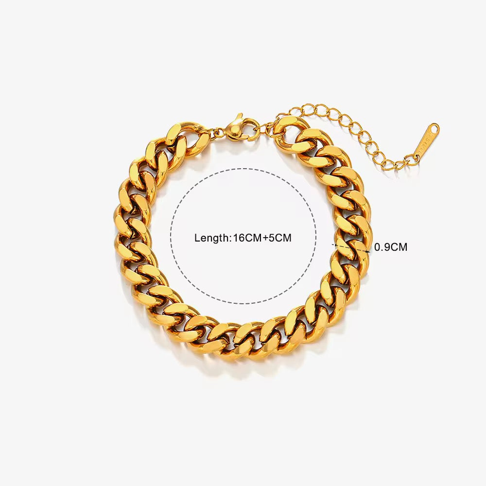 SS 269 Thick Cuban Unisex Bracelet - 18k gold plated stainless steel - Anti tarnish - Wholesale