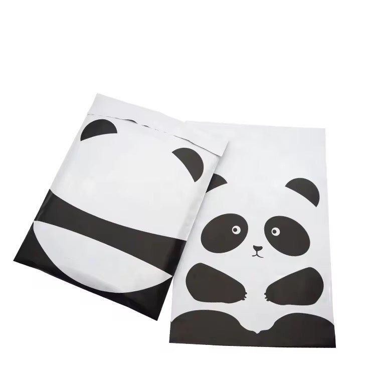 Cute Panda Poly Mailer Bag - Waterproof & Double Sided - Designer Premium Packaging ( 10:13 inch )