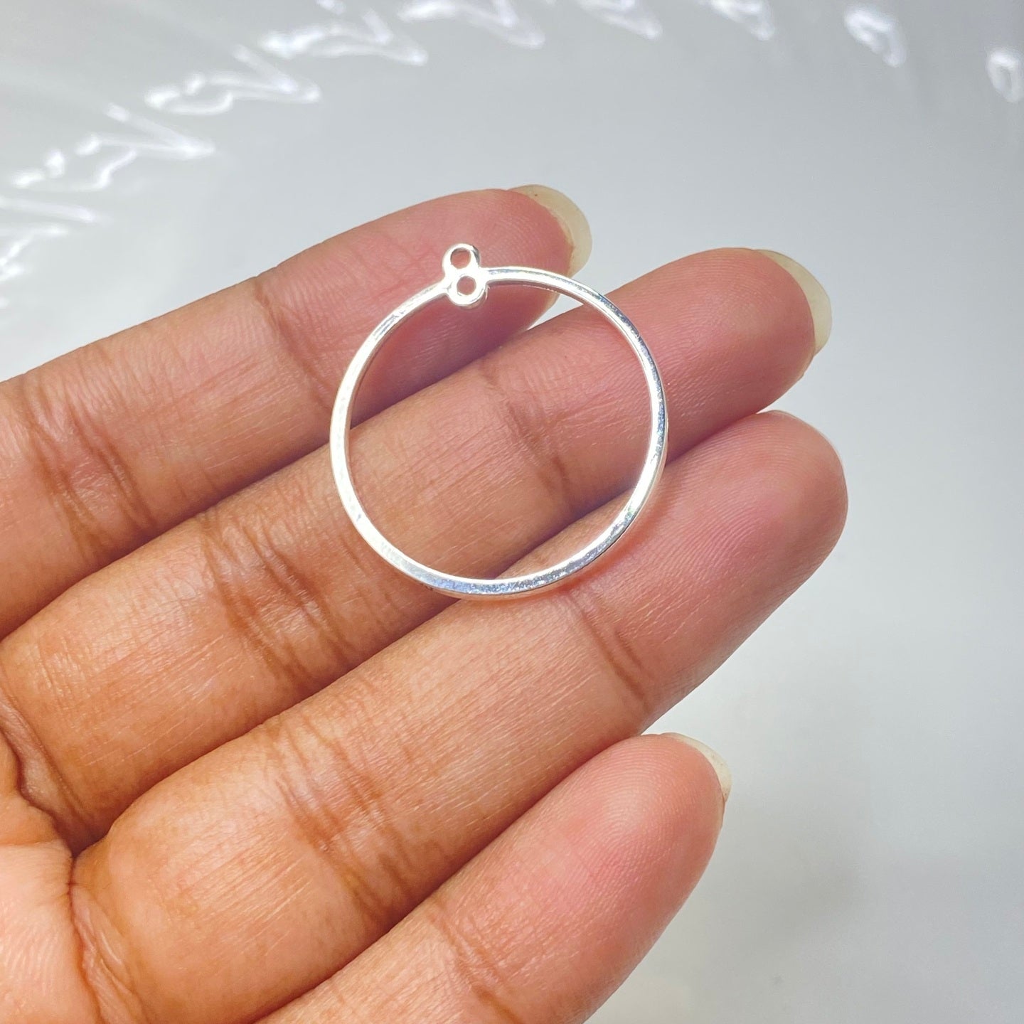 SS 271 Round silver plated charm