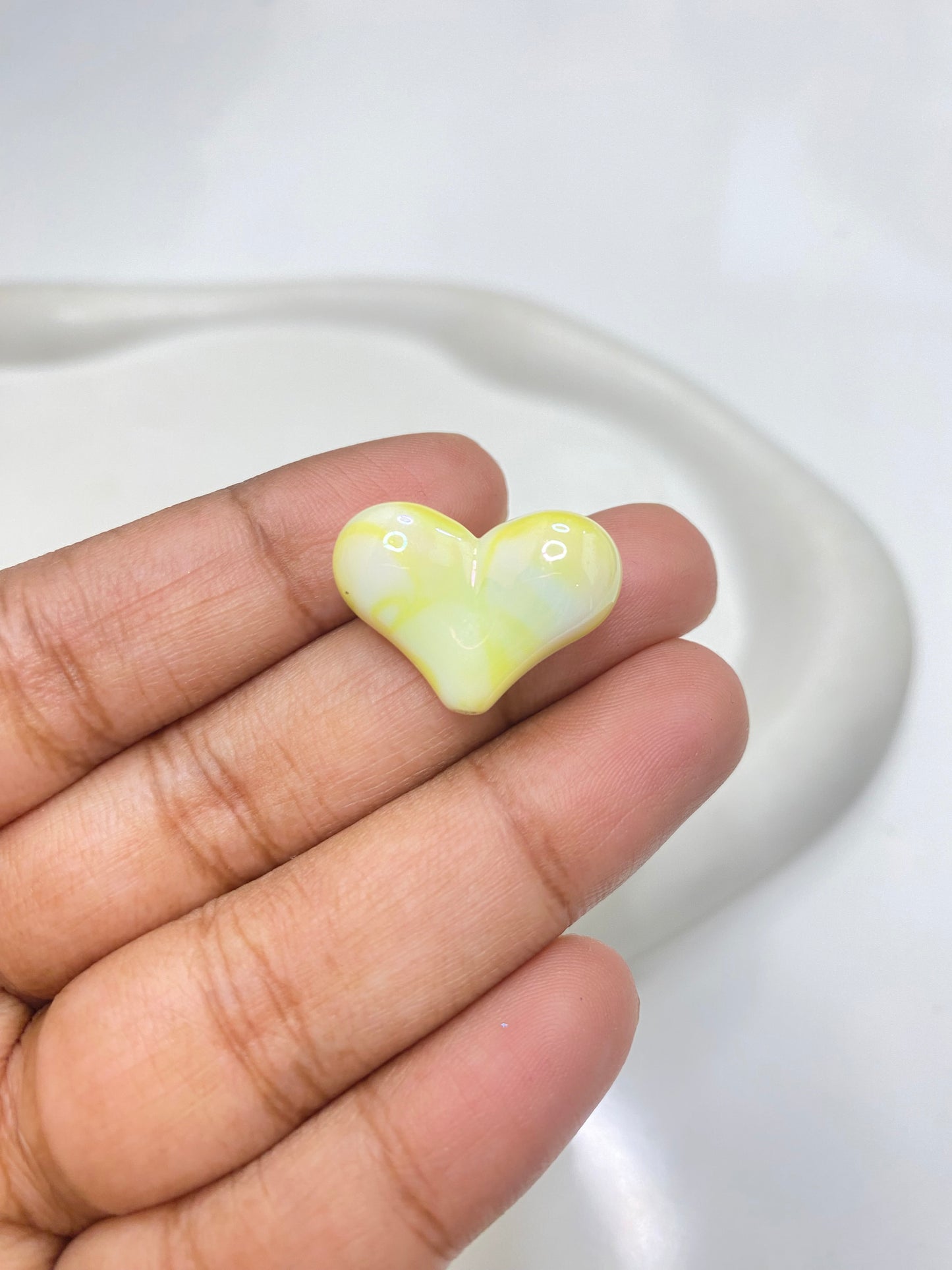 BBB 171 (D) Yellow rainbow shiny luminous Acrylic bead ( 1 pc )