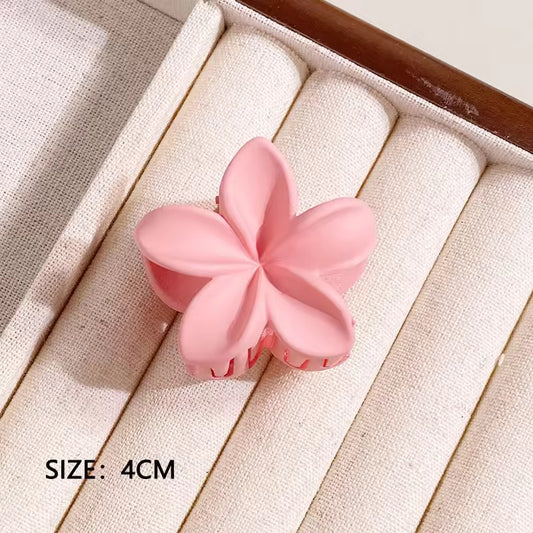 HA 04 (a) Light Pink Mini Hawaii Floral Hair Claw Clip ( 1 pc )