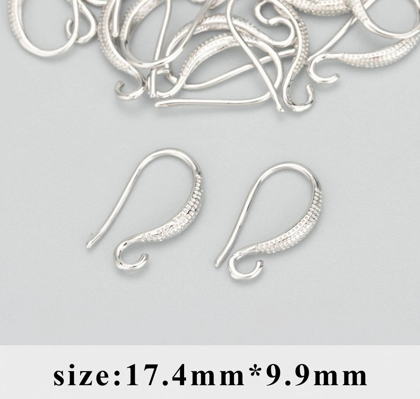 SS 981 Textured Silver plated hooks ( 2 pc ) Anti tanish