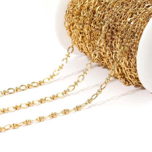 CN 20 Oval 18k Gold Stainless steel chain ( 1 Feet ) Anti tarnish