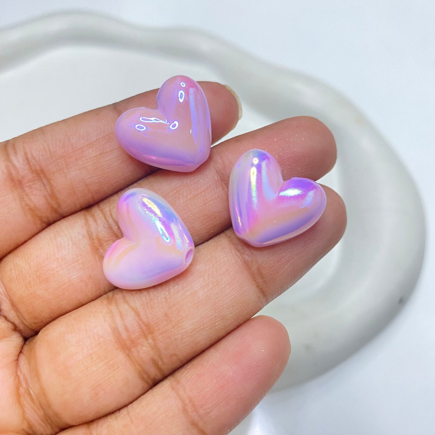 BBB 170 (E) Purple rainbow shiny luminous Acrylic bead ( 1 pc )