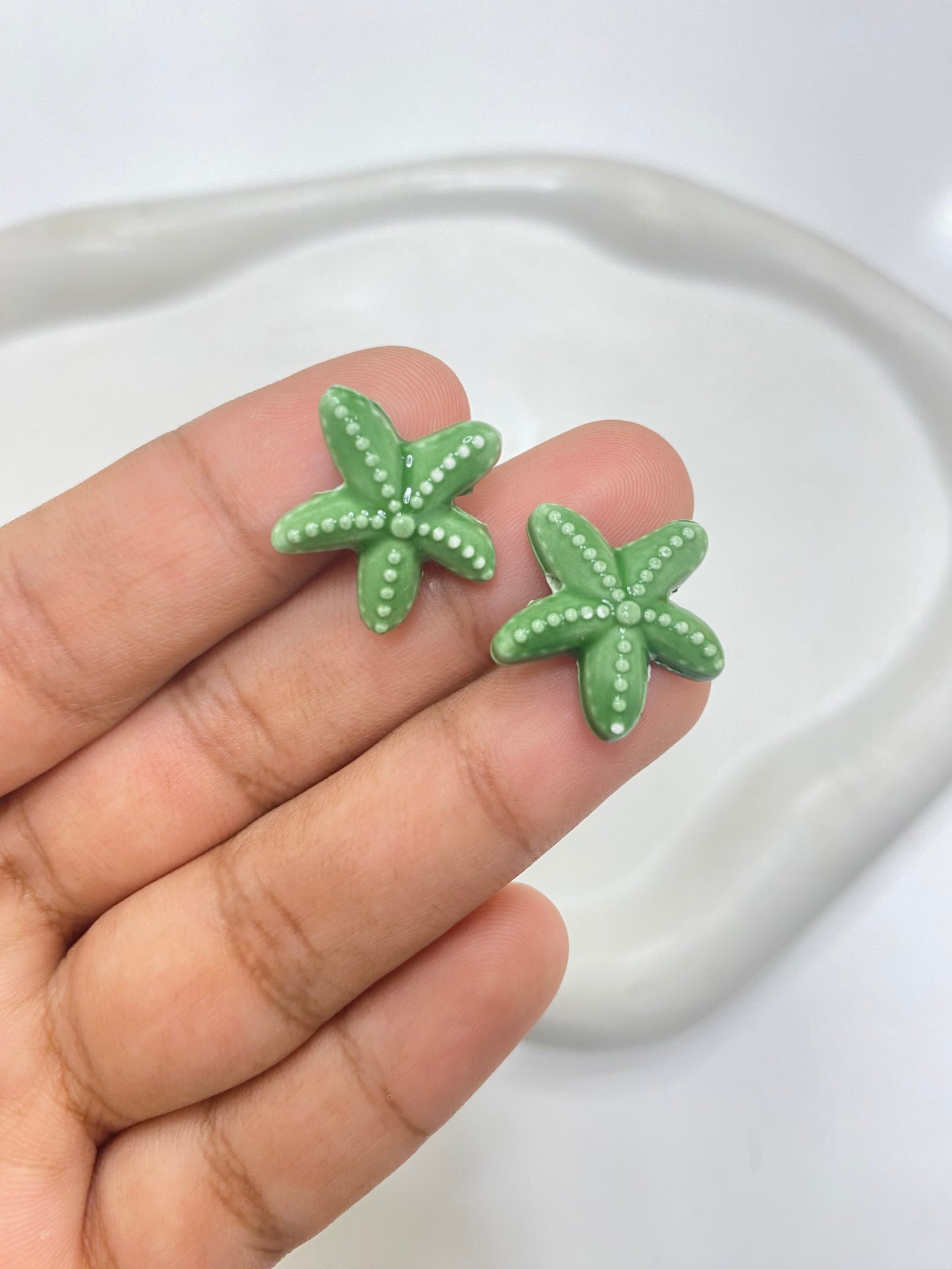 BBB 053 (c) Star Fish porcelain ceramic bead ( 1 pc )