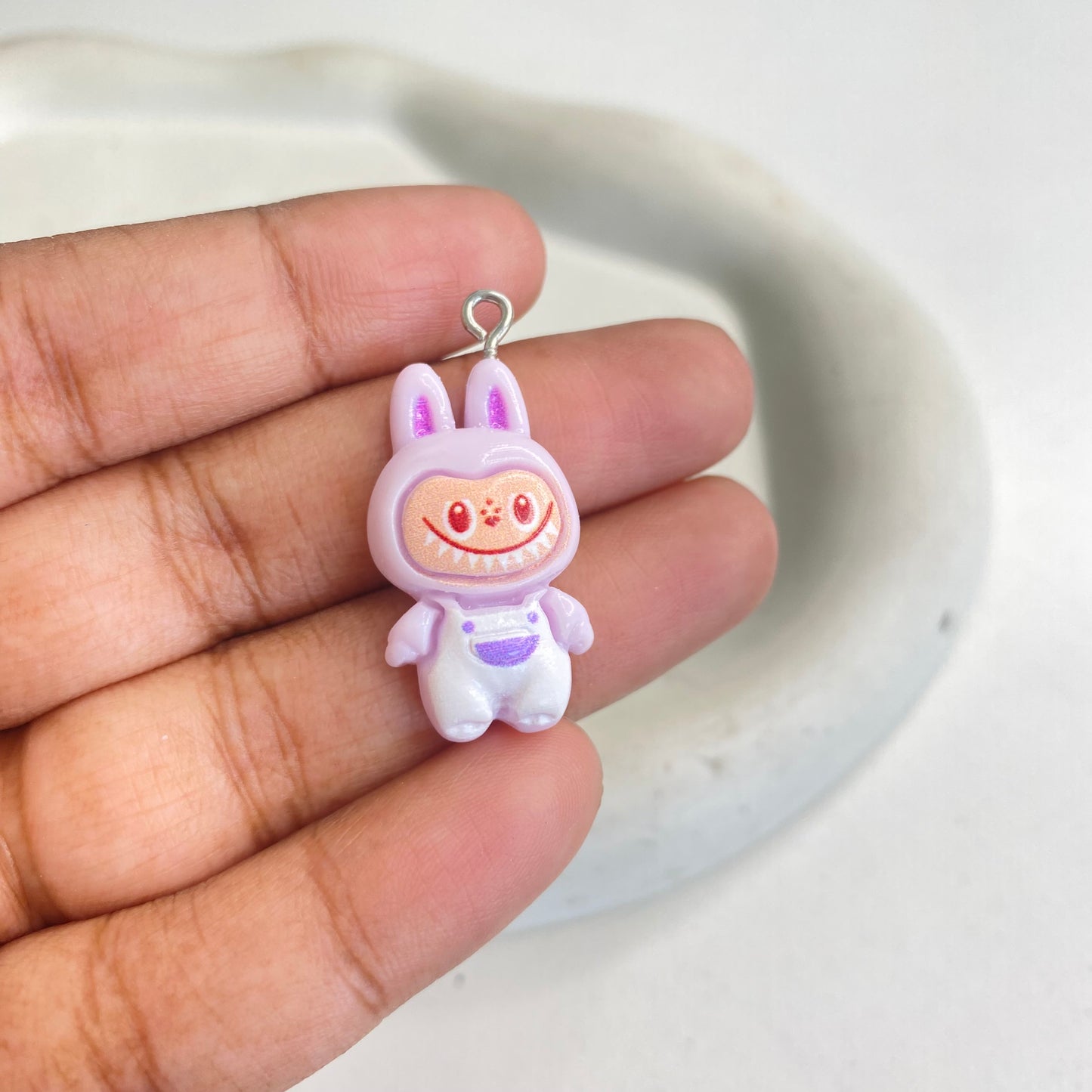 BBB 288 (e) Labubu Cartoon Resin charm ( 1 pc ) with Hook ( 30:15 mm )