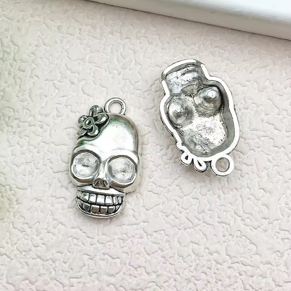 BBB 346 (c) Floral Skull Gothic charm Alloy Premium ( 1 pc ) Anti Tarnish ( 13*21 mm )