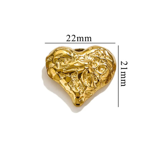 SC 03 (C)Heart textured Stainless steel charm ( 1 pc ) Anti tarnish