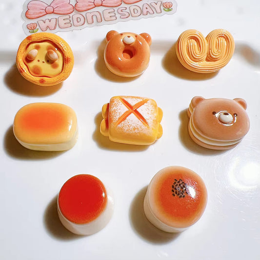 BBB 067 (f) Bread cartoon Kawai themed resin charm ( 1 pc ) with / without Hook